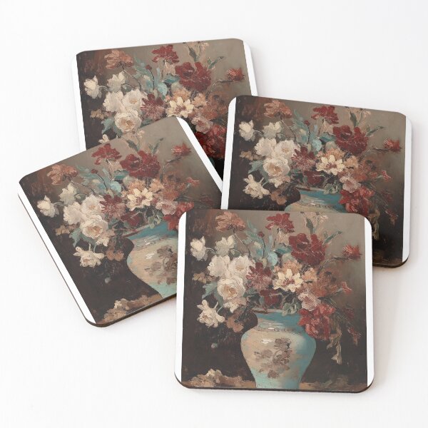 Item preview, A painting of vase of flowers designed and sold by WallWhimsyWorks.