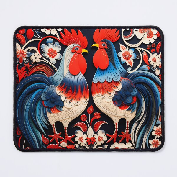 Item preview, Dala style roosters with flowers designed and sold by Kristylynn757.