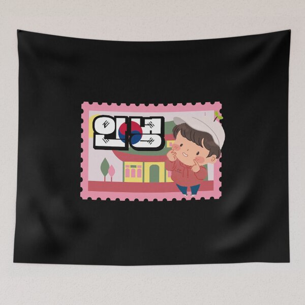 Item preview, Annyeong | Cute Flower Boy with Korean Palace Stamp designed and sold by Kimochi-Shop.