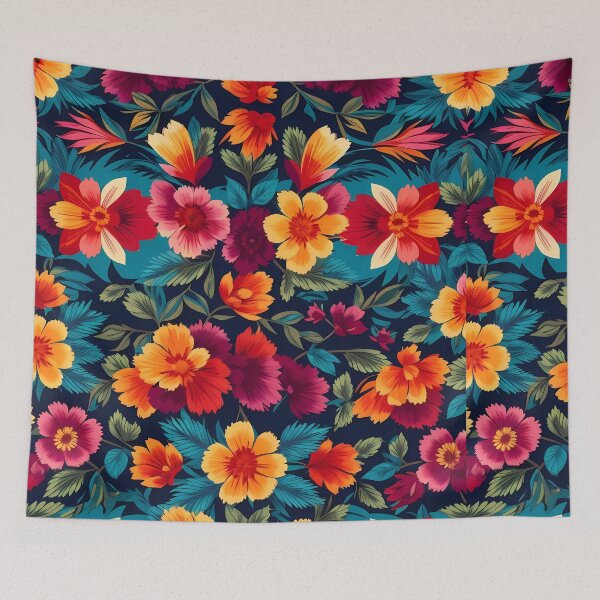 Item preview, Mexican traditional style floral pattern designed and sold by Omarupattern51.