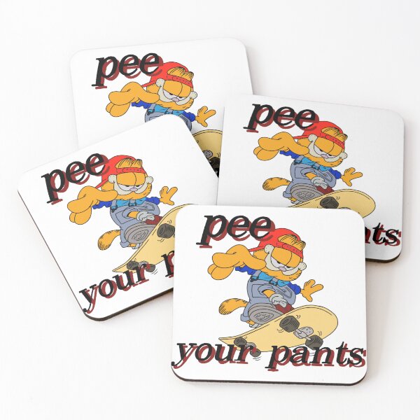 Item preview, garfield funny pee your pants (red text) designed and sold by SearchWithinArt.