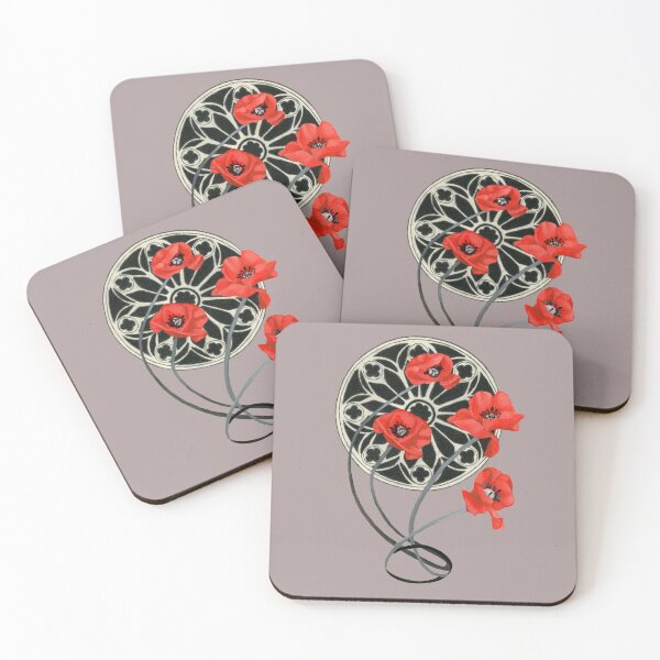 Item preview, Four red poppy flowers  designed and sold by KnowingWonder.