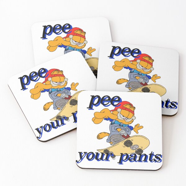 Item preview, garfield funny pee your pants (blue text) designed and sold by SearchWithinArt.