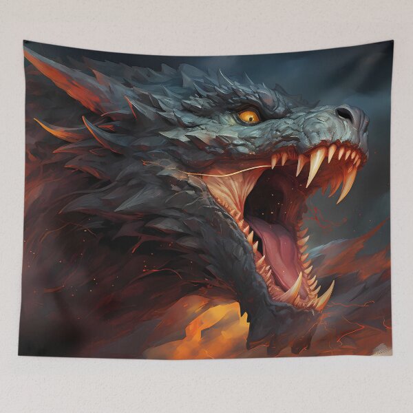 Item preview, A Fiery Dragon Soaring designed and sold by alacaz.