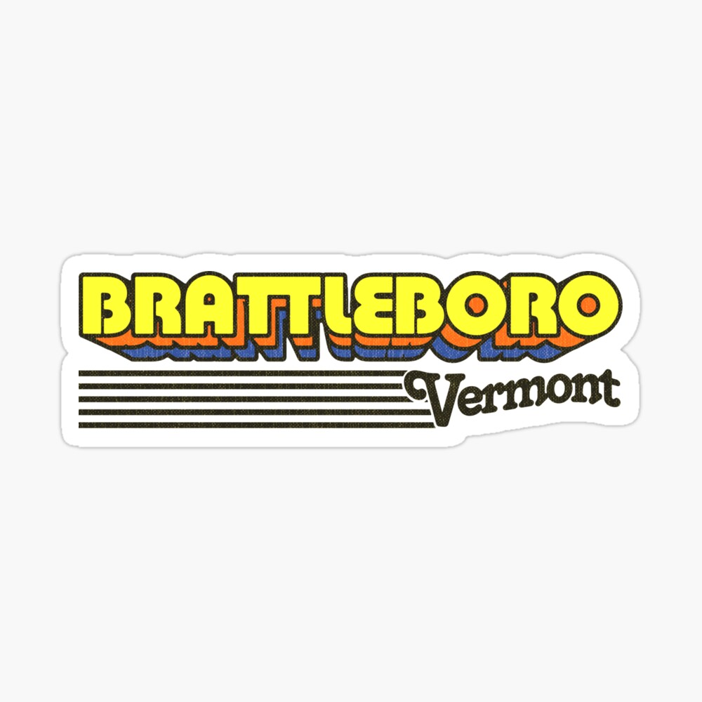 Brattleboro, Vermont | Retro Stripes Sticker