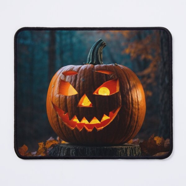 Item preview, Mystical Midnight: Spooky Jack-o'-Lantern in a Glowing Forest designed and sold by irosh madushan.