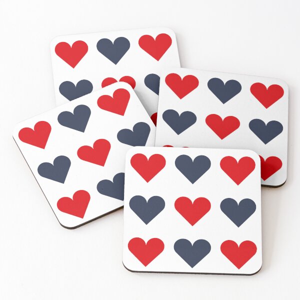 Item preview, Large RED, NAVY BLUE & WHITE LOVE HEARTS designed and sold by RachelMacht.