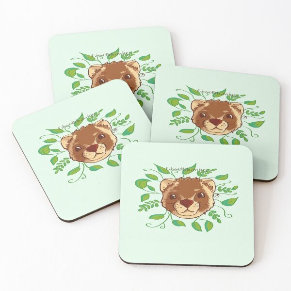 Item preview, Little ferret face surrounded by plants designed and sold by gisselldrawn.