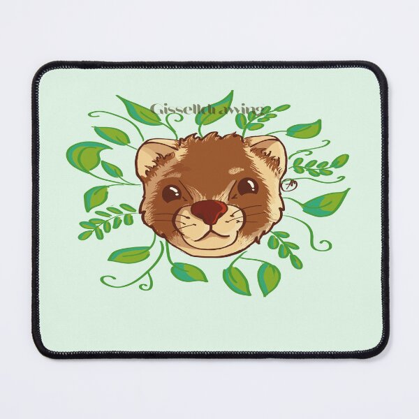 Item preview, Little ferret face surrounded by plants designed and sold by gisselldrawn.