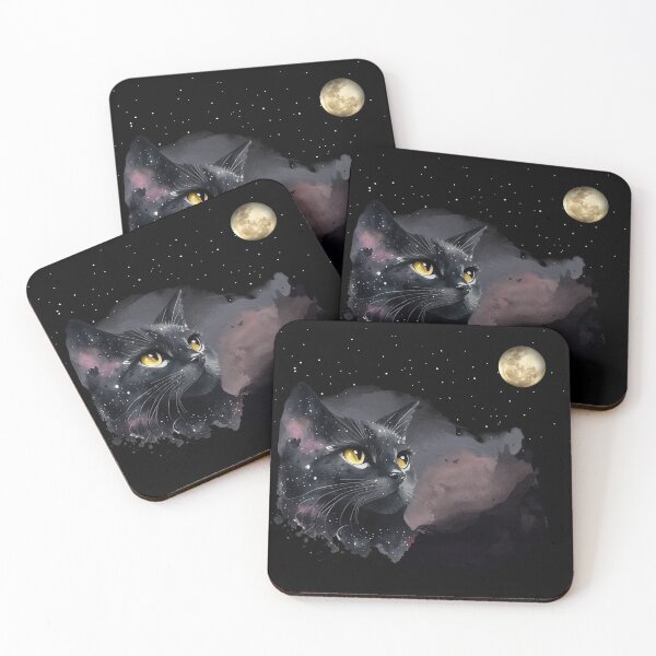 Item preview, THE CAT AND THE MOON, ROMANTIC AND MYSTERIOUS BLACK CAT designed and sold by Danicus666.