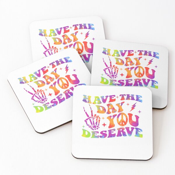 Item preview, Have The Day You Deserve Tie Dye Wavy Groovy Skeleton Hand Peace designed and sold by clothesy7.