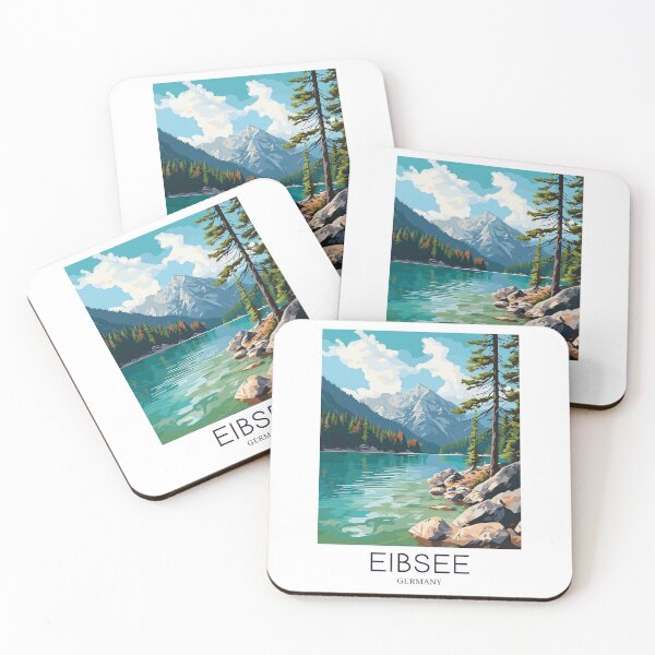 Item preview, A Pop Art Travel Print of Lake Eibsee - Germany designed and sold by StudioRedKoala.