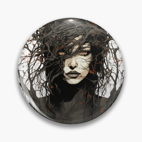 Aperçu de l'œuvre Restez sauvage, fille d'art sombre dans un arbre créée et vendue par OnceOnlyArt.