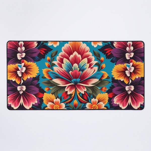 Item preview, Floral pattern with blue background Mexican traditional style designed and sold by Omarupattern51.