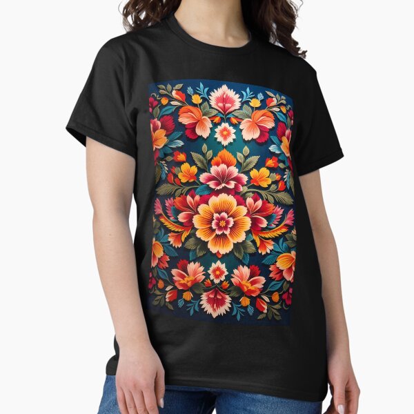 Item preview, traditional mexican style flowers designed and sold by Omarupattern51.