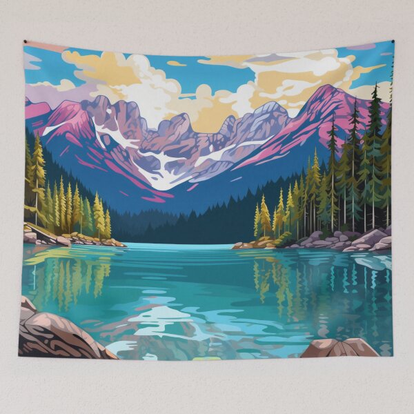 Item preview, A Pop Art Travel Print of Lake Eibsee - Germany designed and sold by StudioRedKoala.
