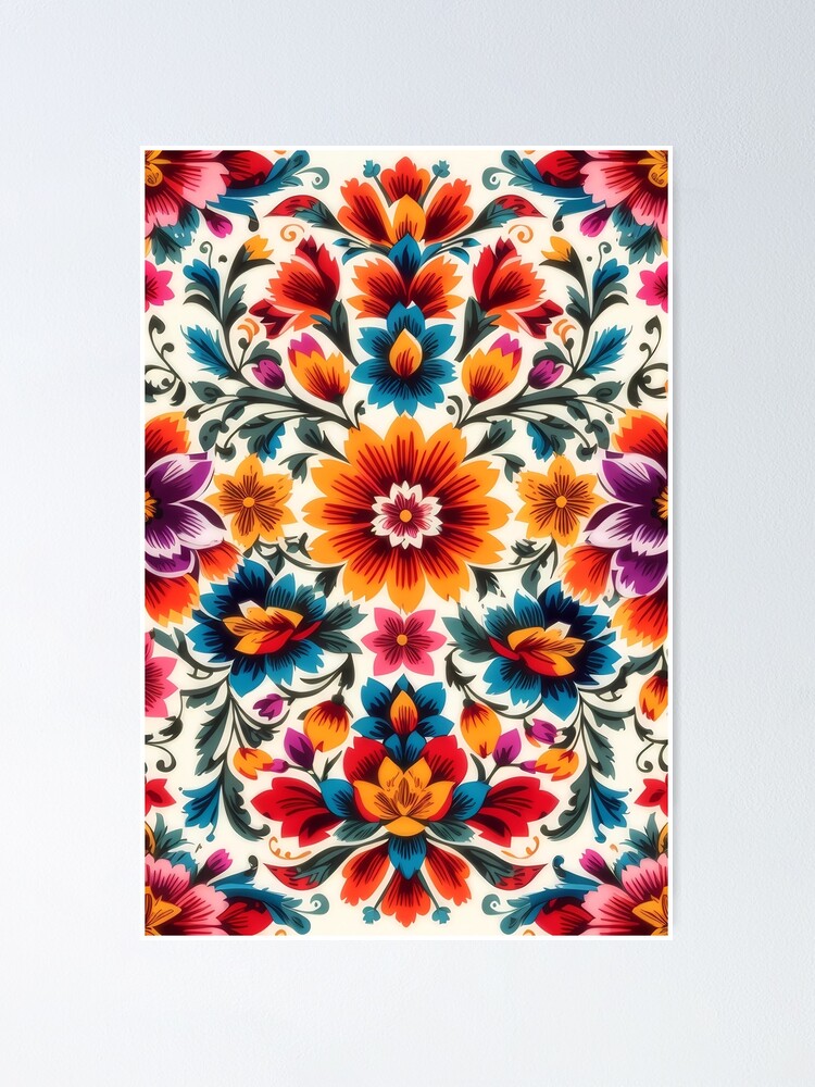 Flowers with white background traditional Mexican style