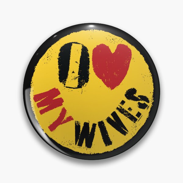 Item preview, I LOVE MY WIVES - FUNNY Polygamous Design  Graffiti Style Happy Face: Typography Art designed and sold by pelagio.