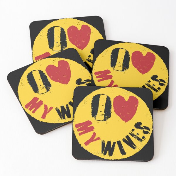 Item preview, I LOVE MY WIVES - FUNNY Polygamous Design  Graffiti Style Happy Face: Typography Art designed and sold by pelagio.