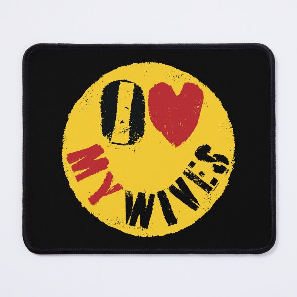 Item preview, I LOVE MY WIVES - FUNNY Polygamous Design  Graffiti Style Happy Face: Typography Art designed and sold by pelagio.