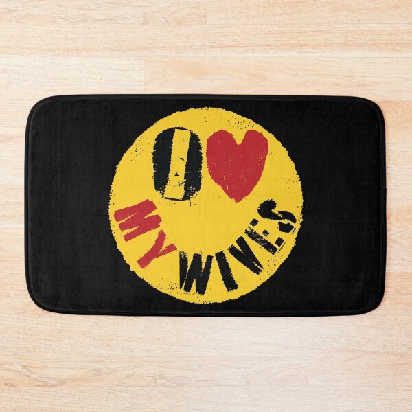 Item preview, I LOVE MY WIVES - FUNNY Polygamous Design Graffiti Style Happy Face: Typography Art designed and sold by pelagio.
