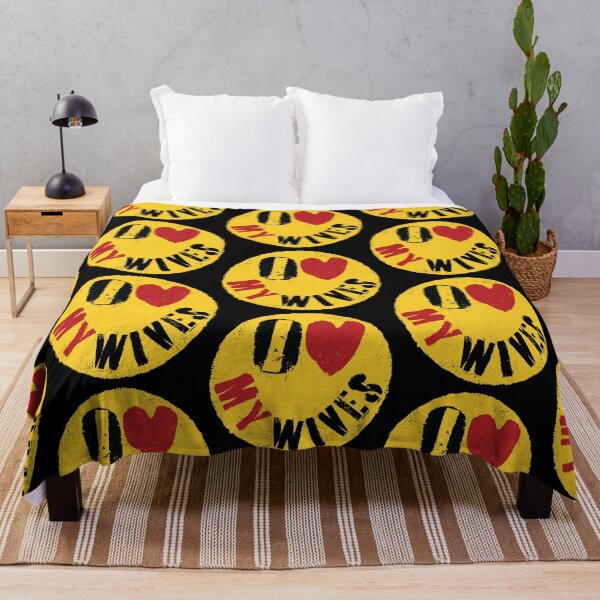 Item preview, I LOVE MY WIVES - FUNNY Polygamous Design  Graffiti Style Happy Face: Typography Art designed and sold by pelagio.
