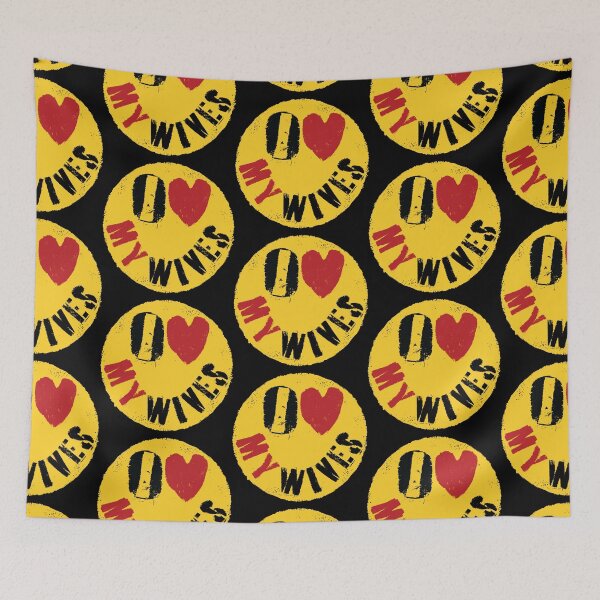Item preview, I LOVE MY WIVES - FUNNY Polygamous Design  Graffiti Style Happy Face: Typography Art designed and sold by pelagio.