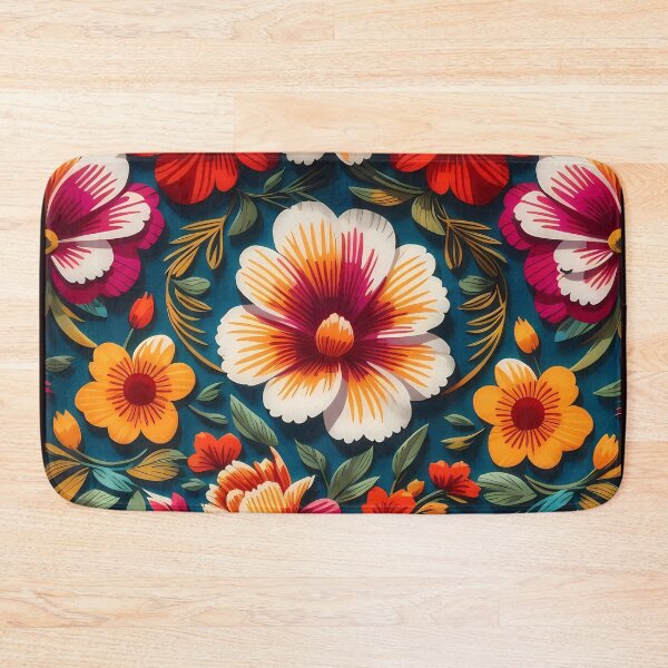 Item preview, Mexican traditional style colorful flower pattern designed and sold by Omarupattern51.