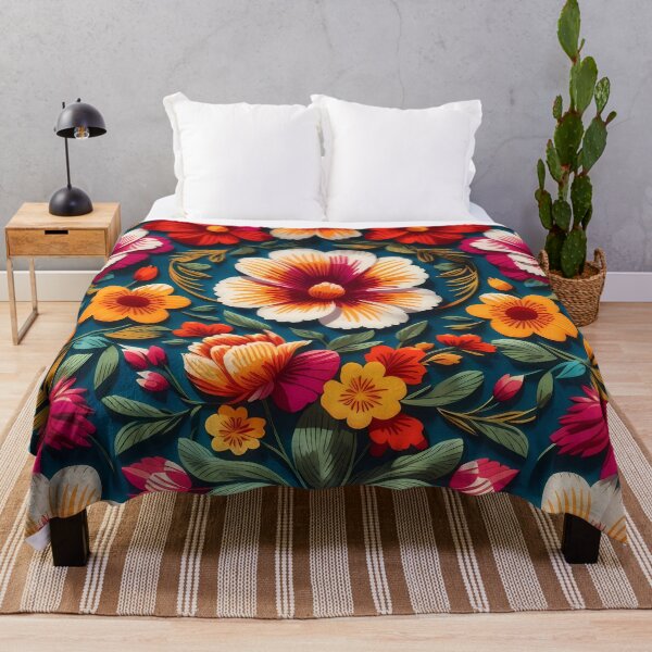 Item preview, Mexican traditional style colorful flower pattern designed and sold by Omarupattern51.