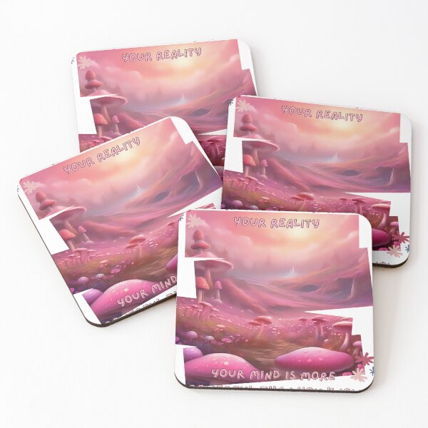Item preview, Magic Mushroom Inspirational Manifestaion Quote Kawaii Pink Mushroom Fantasy Lake designed and sold by Necrotic Ice.
