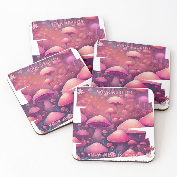 Item preview, Magic Mushroom Inspirational Manifestaion Quote Kawaii Pink Mushroom Fantasy Lake designed and sold by Necrotic Ice.