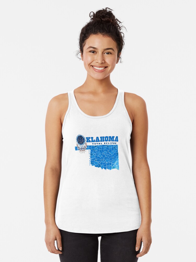 Thumbnail 1 of 3, Racerback Tank Top, Oklahoma 2024 Total Eclipse designed and sold by Eclipse2024.