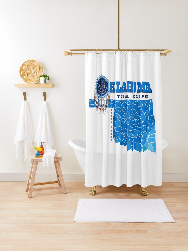 Thumbnail 1 of 5, Shower Curtain, Oklahoma 2024 Total Eclipse designed and sold by Eclipse2024.