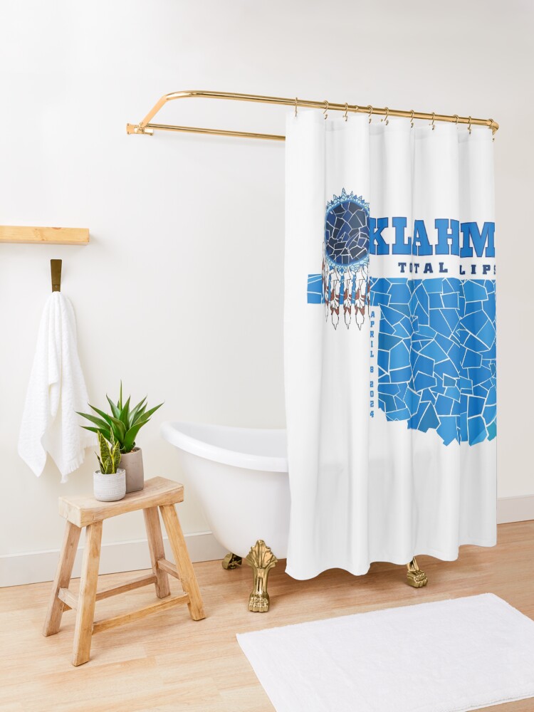 Thumbnail 3 of 5, Shower Curtain, Oklahoma 2024 Total Eclipse designed and sold by Eclipse2024.