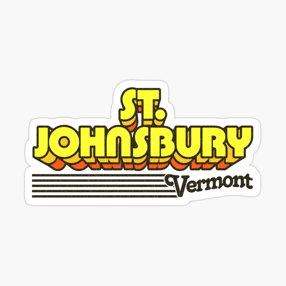 St. Johnsbury, Vermont | Retro Stripes Sticker