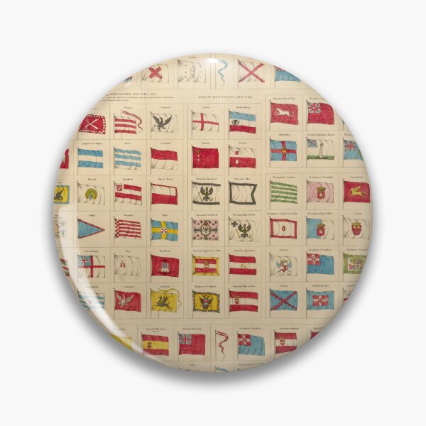Item preview, Vintage Map of Maritime Flags of All Nations of The World (1851) designed and sold by BravuraMedia.