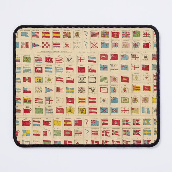 Item preview, Vintage Map of Maritime Flags of All Nations of The World (1851) designed and sold by BravuraMedia.