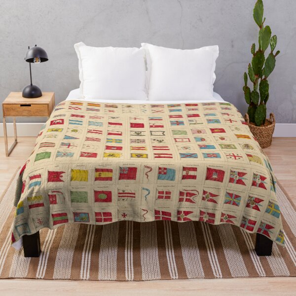 Item preview, Vintage Map of Maritime Flags of All Nations of The World (1851) designed and sold by BravuraMedia.