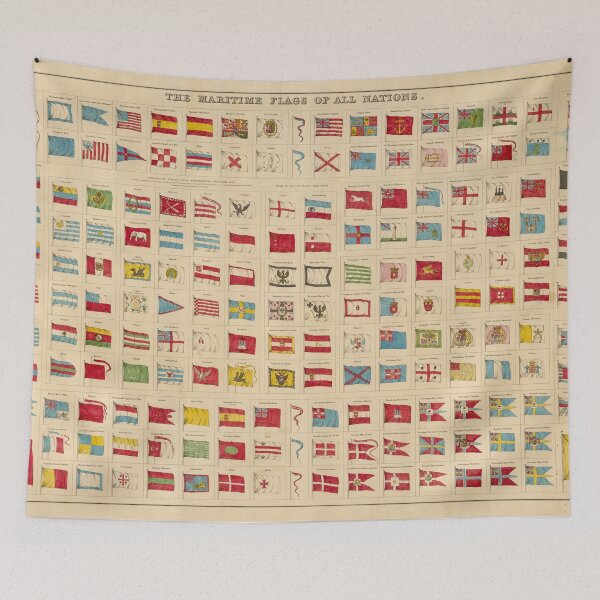 Item preview, Vintage Map of Maritime Flags of All Nations of The World (1851) designed and sold by BravuraMedia.
