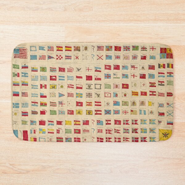 Item preview, Vintage Map of Maritime Flags of All Nations of The World (1851) designed and sold by BravuraMedia.