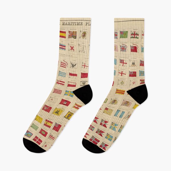 Item preview, Vintage Map of Maritime Flags of All Nations of The World (1851) designed and sold by BravuraMedia.