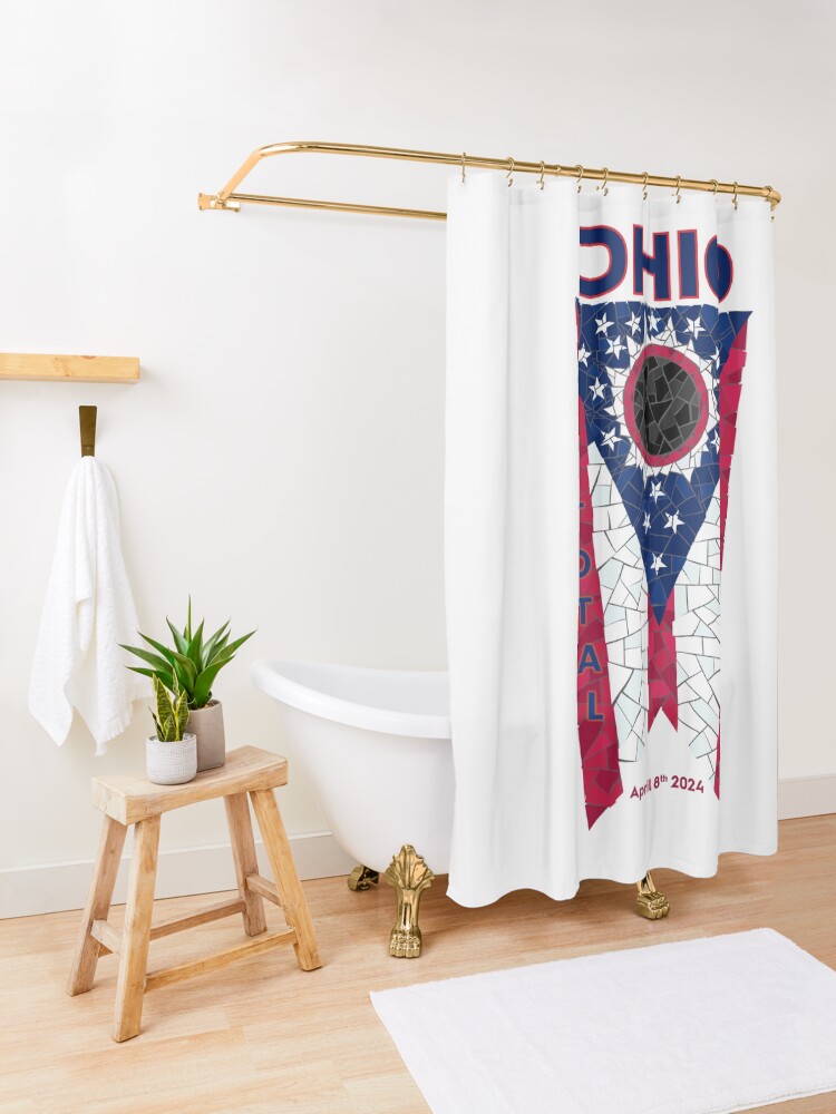 Thumbnail 3 of 5, Shower Curtain, Ohio 2024 Total Eclipse designed and sold by Eclipse2024.