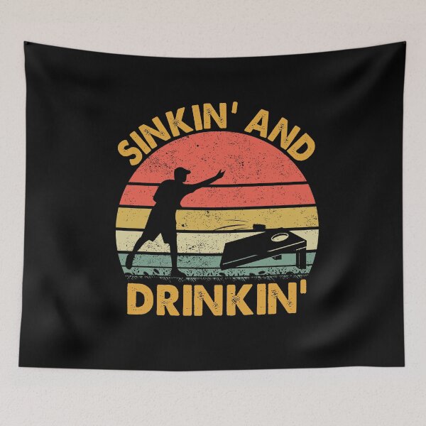 Item preview, Sinkin' and Drinkin' - Funny Cornhole Playing Beer Drinking designed and sold by jingdomdesgine.