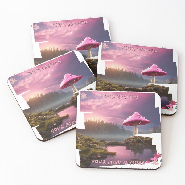 Item preview, Copy of Magic Mushroom Inspirational Manifestaion Quote Kawaii Pink Mushroom Fantasy Lake designed and sold by Necrotic Ice.