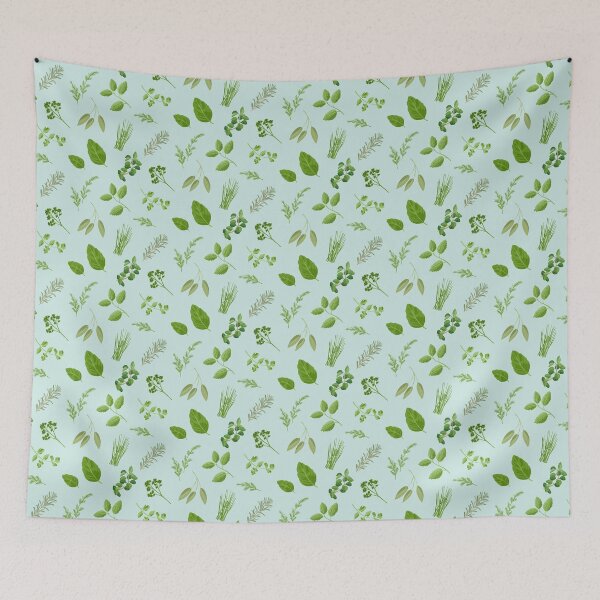 Item preview, Herbs on a blue background designed and sold by Cheekyleopard.