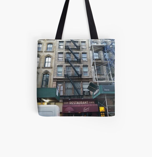 Apartment, Architecture, New York, Manhattan, Brooklyn, New York City, architecture, street, building, tree, car,   All Over Print Tote Bag