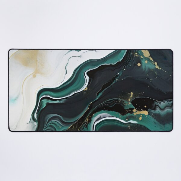 Artikelvorschau, Green and White Marble Paint Swirl entworfen und verkauft von Digi-Artsy.