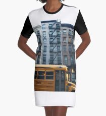 Architecture, New York, Manhattan, Brooklyn, New York City, architecture, street, building, tree, car,   Graphic T-Shirt Dress