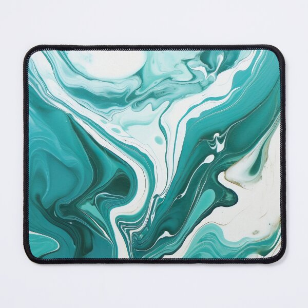 Artikelvorschau, Teal and White Marble Paint Swirl entworfen und verkauft von Digi-Artsy.