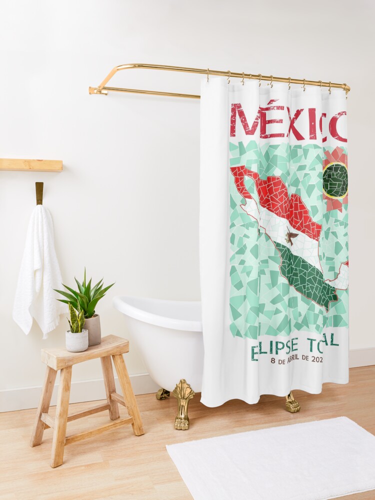 Thumbnail 3 of 5, Shower Curtain, Mexico 2024 Total Eclipse designed and sold by Eclipse2024.